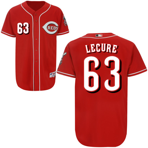 Sam LeCure #63 MLB Jersey-Cincinnati Reds Men's Authentic Red Baseball Jersey